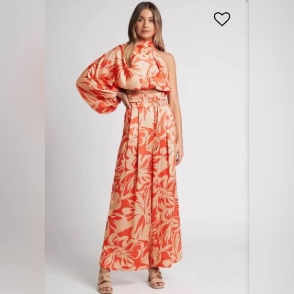 SHEIKE Cuban Nights Satin Print One Shoulder Long Sleeve Blouse Top NWT - Picture 4 of 10